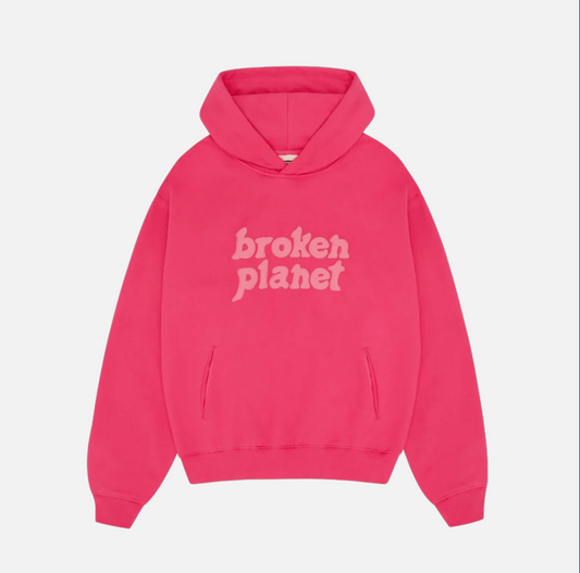 Broken Planet Monochrome Hoodie 'Fuchsia Pink'